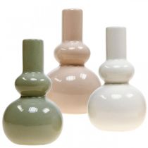 Dekorativní vázy, keramická váza sada kulové V16,5cm Ø9,5cm 3ks