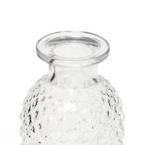 položky Dekorativní vázy mini skleněné čiré retro diamantové Ø5,5cm V9cm 6 ks