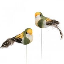 Deco ptáci mini ptáček na drátě jarní dekorace 3×6cm 12ks