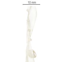 položky Dekorativní stuha, krémová, srdíčka, perly, svatební dekorace, 10mm, 5m