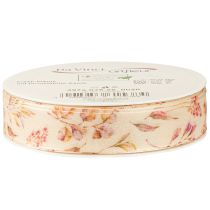 položky Dekorační stuha podzimní dekorační látková stuha béžová starorůžová 25mm 20m