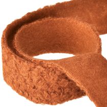 položky Dekorativní stuha červenohnědá široká látková stuha s imitací vlny 40 mm 8 m
