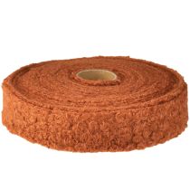 položky Dekorativní stuha červenohnědá široká látková stuha s imitací vlny 40 mm 8 m