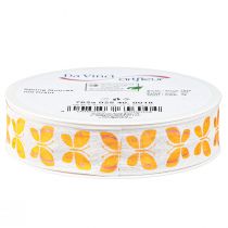 položky Ozdobná stuha motýli oranžová drátěná hrana 25mm 18m