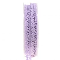 Ozdobná stuha háčkovaná krajka lila 12mm 20m