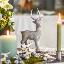 položky Deco figurka jelena stříbrné třpytky 25cm x 12cm