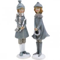 Deco figurky zimní dětské figurky dívky H19cm 2ks