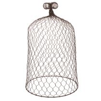 položky Dekorativní kovový zvonek, mřížoví, drátěný kryt, hnědý, rezavý povrch, V 50/41 cm Ø 30/25 cm, sada 2 ks