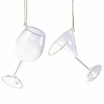Deco věšák na brýle čiré se zlatem 9cm 2ks