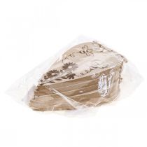 položky Dekorační věšák dřevěné dekorační srdce květiny včelky dekorace 10x15cm 6 kusů