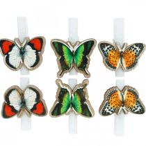 Ozdobná spona motýl, dárková dekorace, jaro, motýlci ze dřeva 6ks
