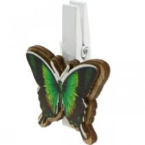 Ozdobná spona motýl, dárková dekorace, jaro, motýlci ze dřeva 6ks
