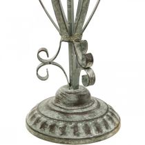 Držák na věnec kovový starožitný vzhled, dekorace na stůl shabby chic V51cm