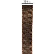 položky Hnědá taftová dárková stuha pro slavnostní dekoraci, šířka 15 mm, délka 10 m