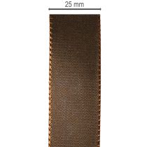 položky Hnědá taftová stuha na roli, univerzální k dekoraci, šířka 25 mm, délka 50 m