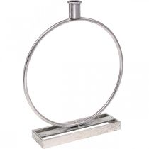 položky Ozdobný prsten kovový svícen starostříbrný Ø25cm V30,5cm
