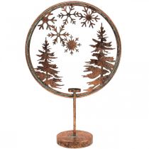 položky Ozdobný prsten Vánoční Zimní podstavec na čajovou svíčku lesní Ø37,5cm