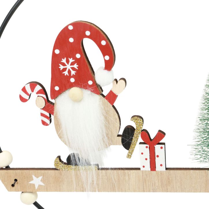 položky Ozdobný prsten kovový trpaslík ozdobný věšák vánoční Ø21,5cm 2 ks