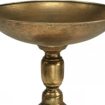 Dekorační miska na nožky Dekorační talíř zlatý starožitný vzhled Ø28cm V26cm