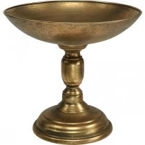 Dekorační miska na nožky Dekorační talíř zlatý starožitný vzhled Ø28cm V26cm