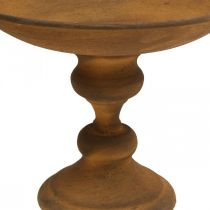 položky Dekorativní miska na noze miska rezavý vzhled kov Ø22cm H18,5cm