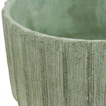 Dekorativní miska zelená keramická retro pruhovaná Ø20cm V11cm