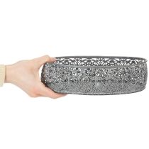 položky Dekorativní miska kovová oválná, šedá, 25,5/29/34,5 cm, sada 3 kusů