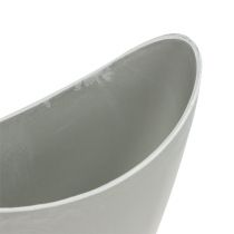 Dekorační miska plastová šedá 20cm x 9cm H11,5cm, 1ks