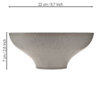 položky Dekorativní miska s podstavcem, kulatá miska na rostliny, šedá, Ø19cm, V8cm