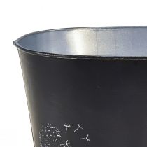 položky Dekorativní miska kovová oválná černé stříbrné květy 20,5×12,5×12cm