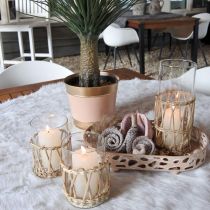 Dekorační miska Oválná miska s nožičkami stolní dekorace růžová 30×18cm