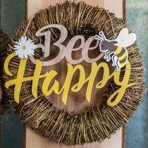 Dekorační cedule včelka &quot;Bee Happy&quot; letní dekorace dřevo 31×18cm 2ks