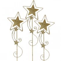 položky Deco plug star zlatá třpytivá V54cm 4ks