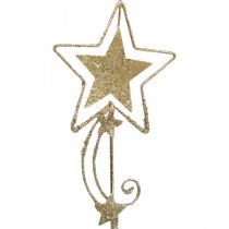 položky Deco plug star zlatá třpytivá V54cm 4ks