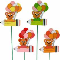 Deco propiska s plyšem a balónky květinová zátka letní dekorace pro děti 16 kusů