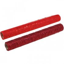 položky Vánoční dekorační látka Polyester Červená x 2 různé 35x200cm