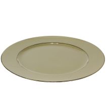 položky Dekorativní talíř zelený plastový talíř vintage mechově zelený hnědý Ø33cm