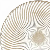 Dekorativní talíř kulatý bílohnědé drážky stolní dekorace Ø40cm V4cm