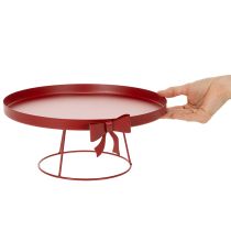 položky Dekorativní tác na stojanu s kovovou mašlí, 30 cm, sada 2 kusů
