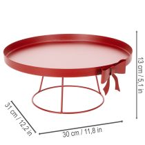položky Dekorativní tác na stojanu s kovovou mašlí, 30 cm, sada 2 kusů
