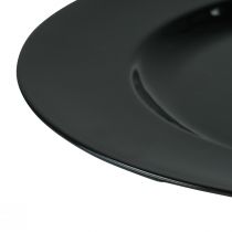 položky Dekorativní talíř černý plochý lesklý plast Ø28cm V2cm