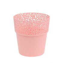 Ozdobný hrnec plastový růžový Ø13cm H13,5cm 1ks