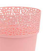Ozdobný hrnec plastový růžový Ø13cm H13,5cm 1ks