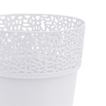 položky Dekorační hrnec plastový bílý Ø13cm H13,5cm 1 kus