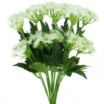 položky Kopr kvetoucí, umělé bylinky, dekorativní rostlina zelená, bílá 49cm 9ks