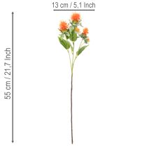 položky Umělá oranžová světlice barvířská jako umělá květina do vázy a na dekoraci, 55 cm, 4 kusy