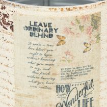 položky Plechový květináč krémový kovový Shabby Chic Ø11cm V10,5cm