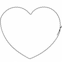 Drátěné srdce 20cm vlnité kroužky věnec srdce 10ks