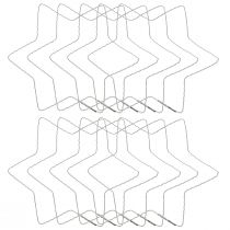 položky Drátěná hvězda vlna prsten hvězdy na vánoční věnec 20cm 10 ks