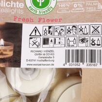 položky Vonné čajové svíčky Fresh Flower vonné čajové svíčky bílé Ø25cm 7h 18 ks